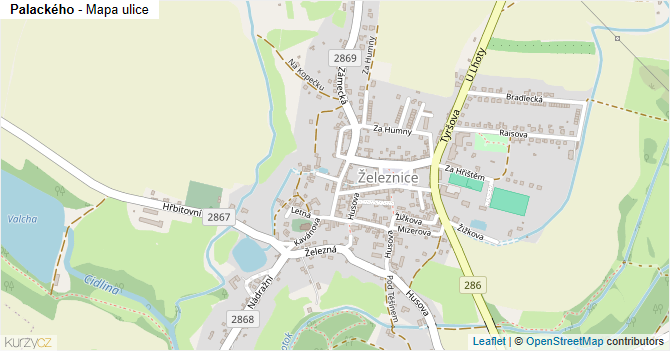 Palackého - mapa ulice