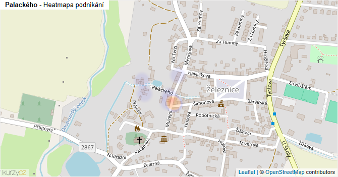 Palackého - mapa podnikání