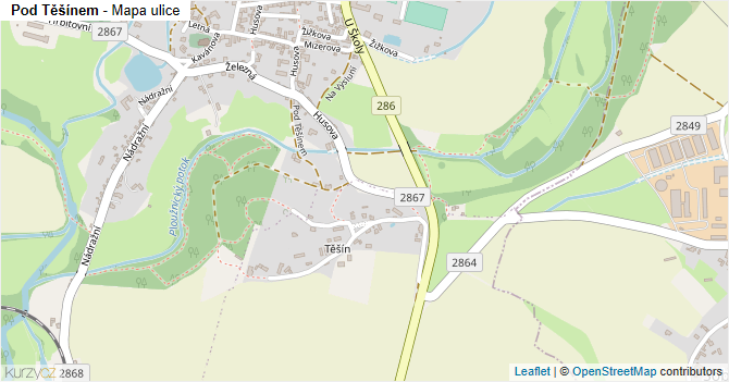 Pod Těšínem - mapa ulice