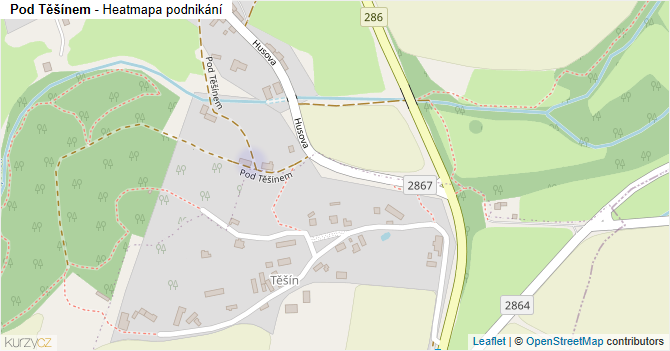 Pod Těšínem - mapa podnikání