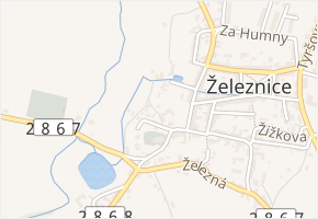 Příkopy v obci Železnice - mapa ulice