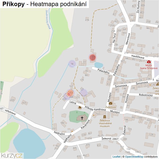 Mapa Příkopy - Firmy v ulici.