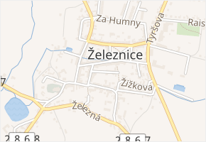 Robotnická v obci Železnice - mapa ulice