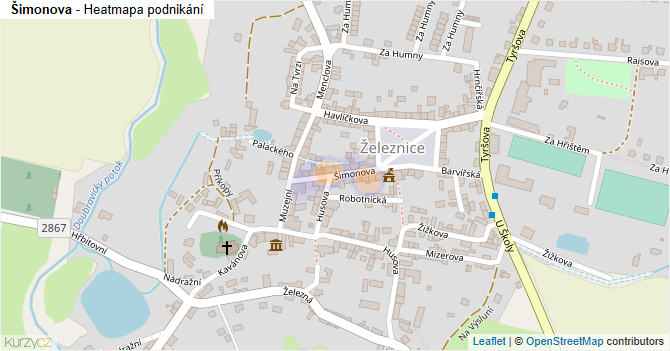 Šimonova - mapa podnikání