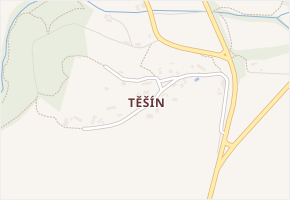 Těšín v obci Železnice - mapa části obce