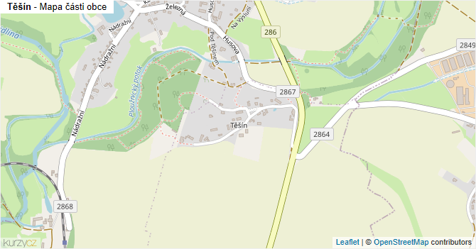 Těšín - mapa části obce