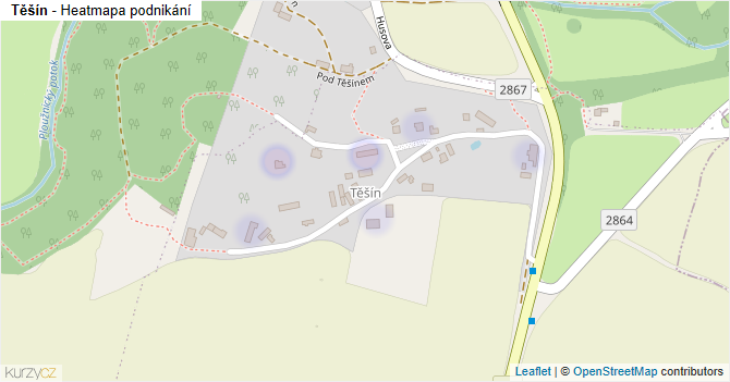 Těšín - mapa podnikání
