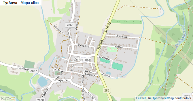 Tyršova - mapa ulice