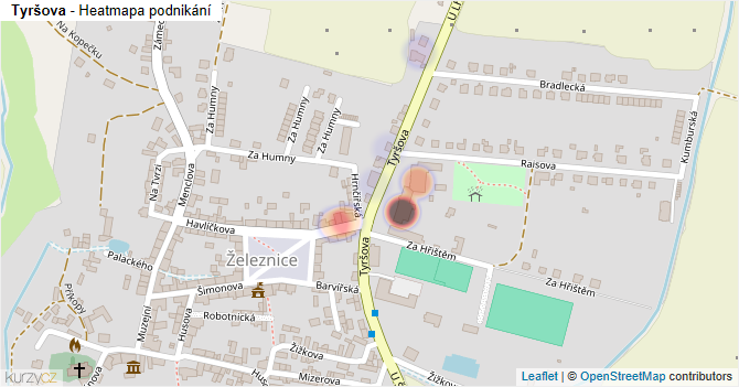 Tyršova - mapa podnikání