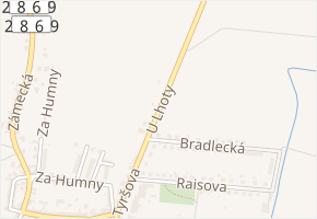 U Lhoty v obci Železnice - mapa ulice