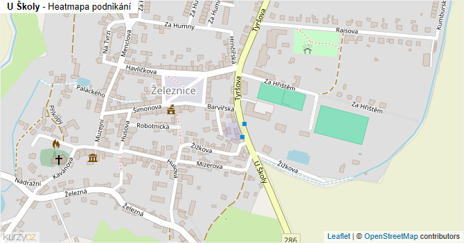 U Školy - mapa podnikání