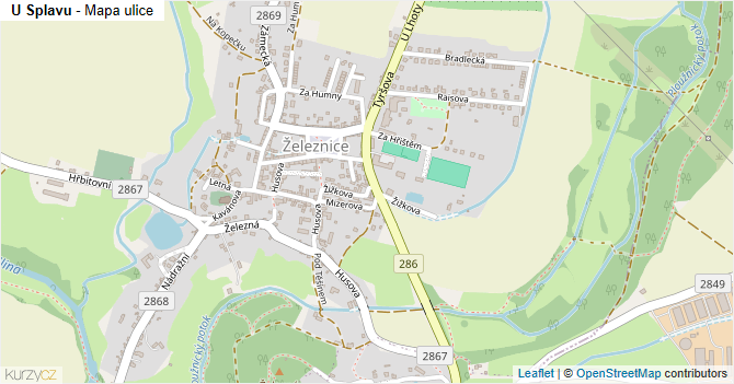 U Splavu - mapa ulice