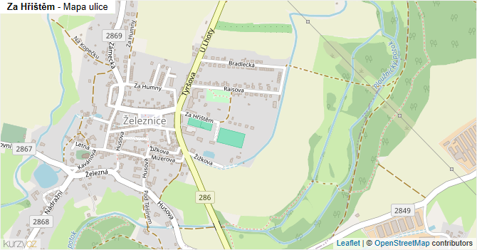 Za Hřištěm - mapa ulice