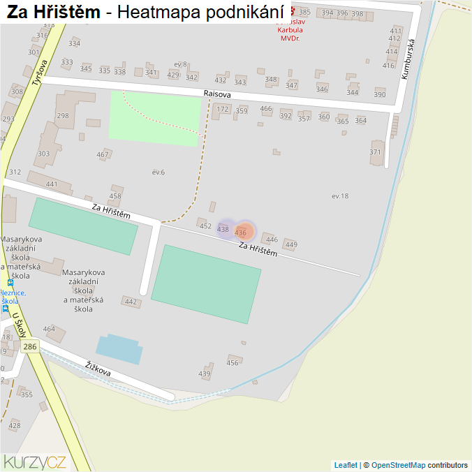 Mapa Za Hřištěm - Firmy v ulici.