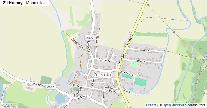Za Humny - mapa ulice