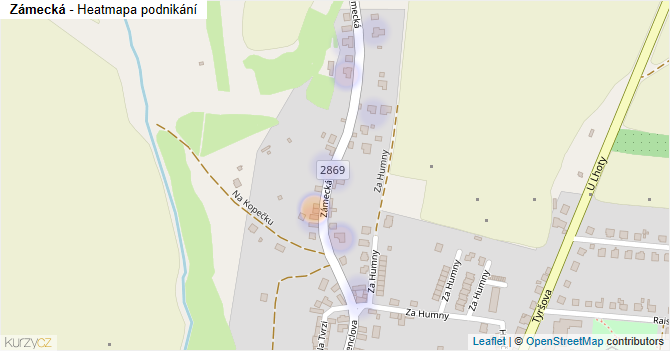 Zámecká - mapa podnikání