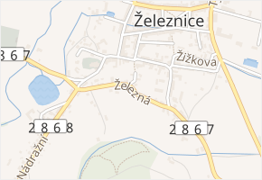 Železná v obci Železnice - mapa ulice