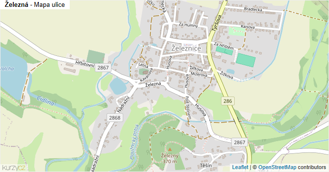 Železná - mapa ulice