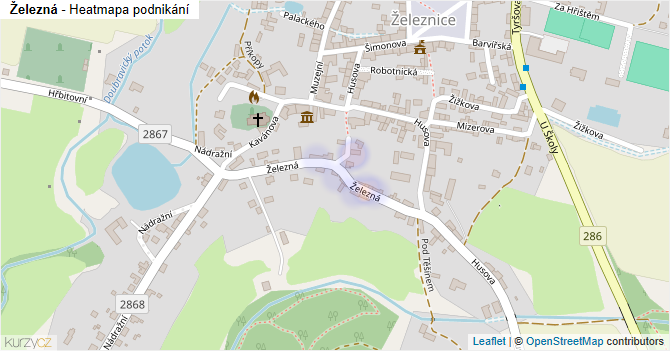Železná - mapa podnikání