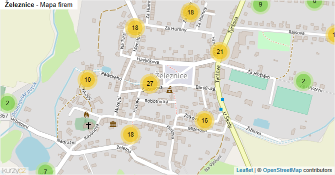 Železnice - mapa firem