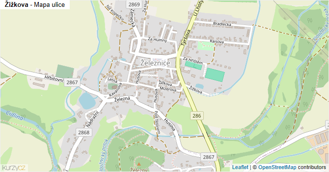 Žižkova - mapa ulice