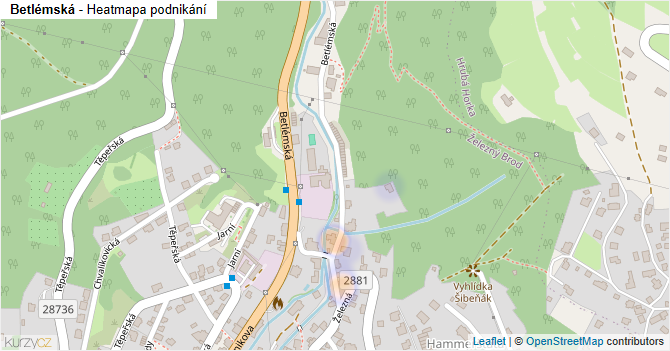 Betlémská - mapa podnikání