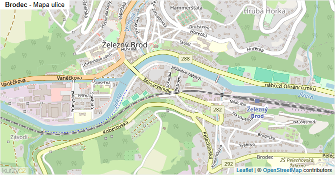 Brodec - mapa ulice