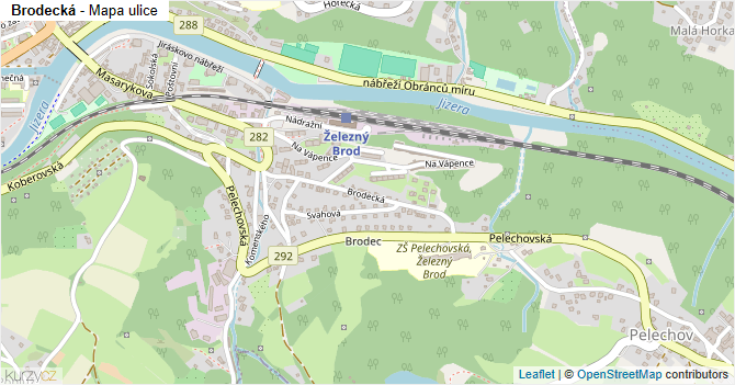 Brodecká - mapa ulice