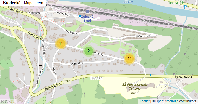 Brodecká - mapa firem