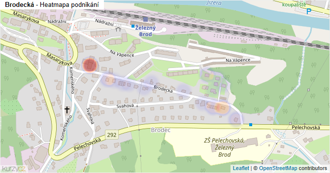 Brodecká - mapa podnikání