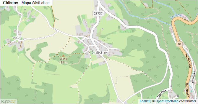 Chlístov - mapa části obce