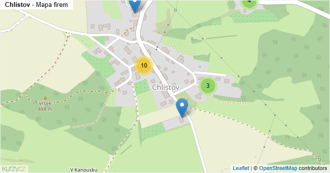 Chlístov - mapa firem