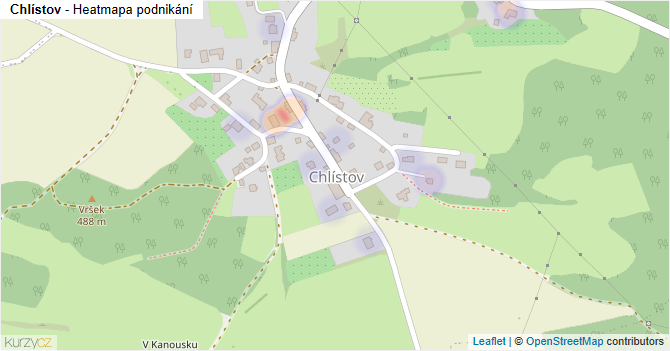 Chlístov - mapa podnikání