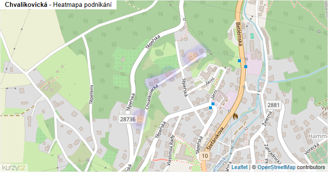 Chvalíkovická - mapa podnikání