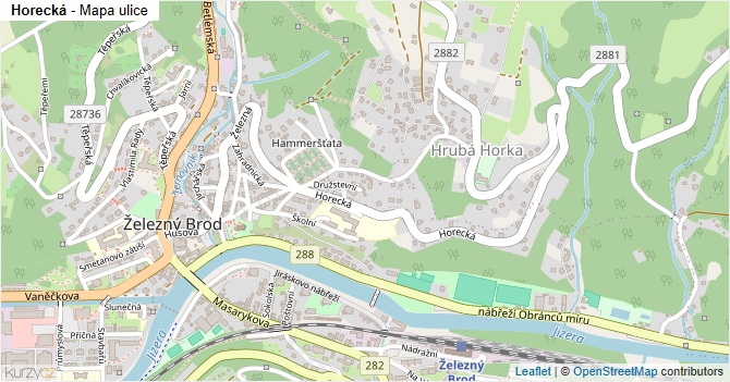 Horecká - mapa ulice