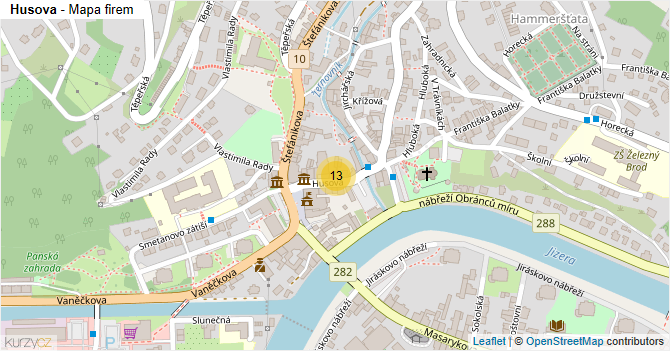 Husova - mapa firem