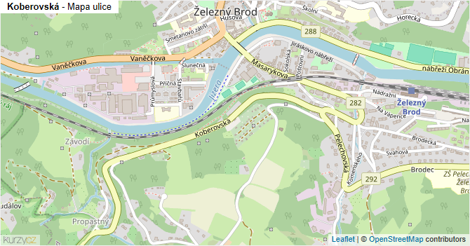 Koberovská - mapa ulice