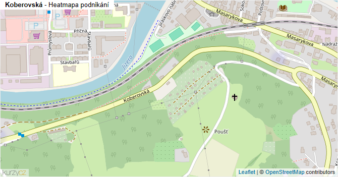 Koberovská - mapa podnikání