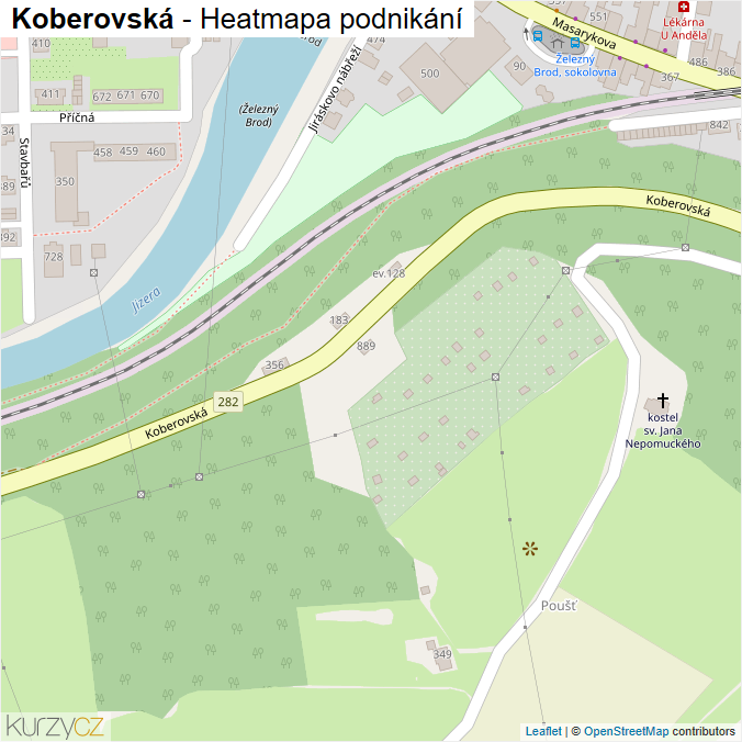 Mapa Koberovská - Firmy v ulici.