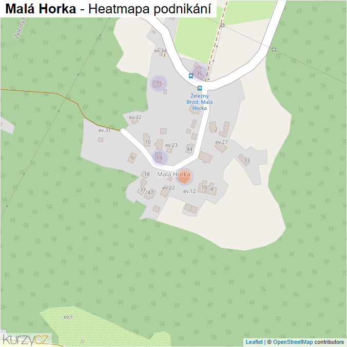 Mapa Malá Horka - Firmy v části obce.