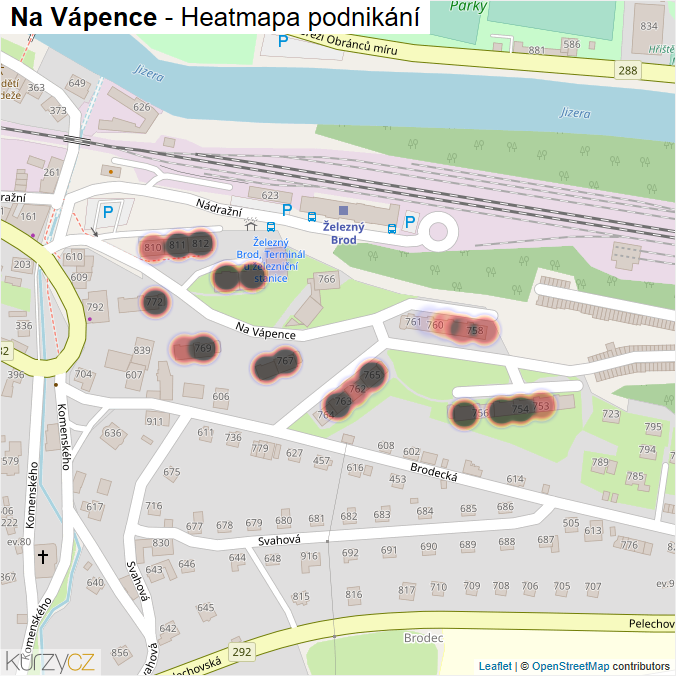 Mapa Na Vápence - Firmy v ulici.