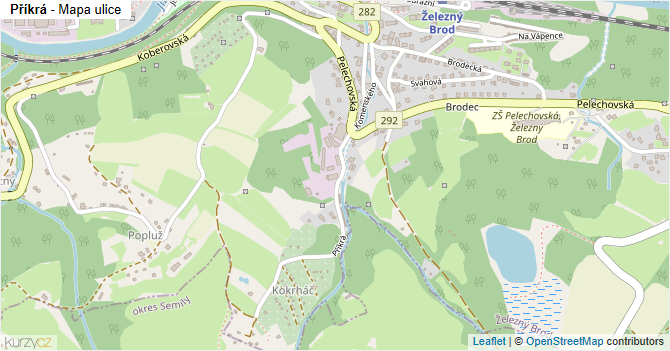 Příkrá - mapa ulice