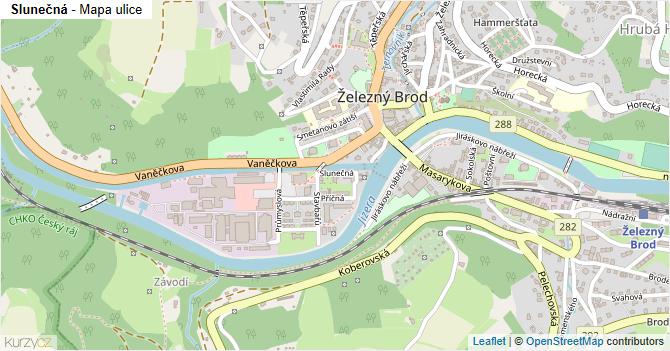 Slunečná - mapa ulice