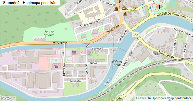 Slunečná - mapa podnikání