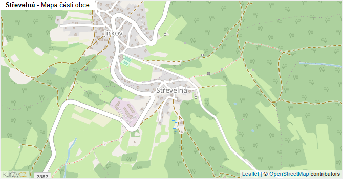Střevelná - mapa části obce
