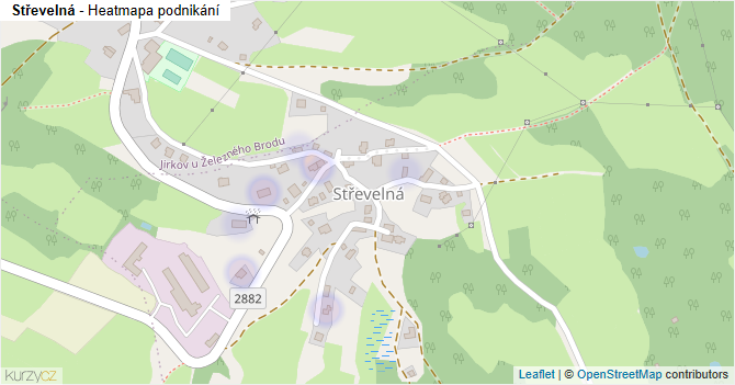 Střevelná - mapa podnikání