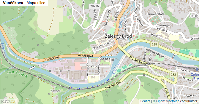 Vaněčkova - mapa ulice