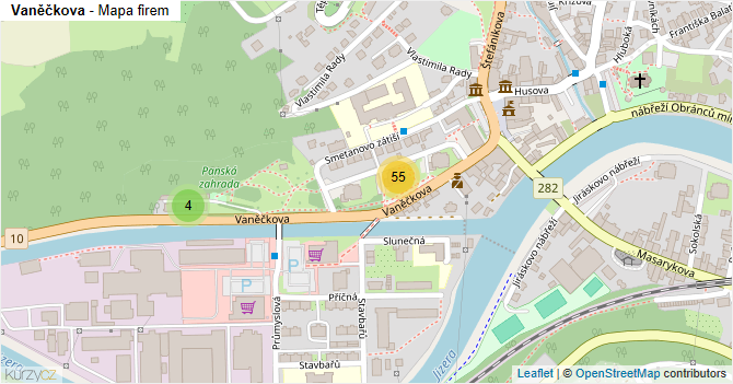 Vaněčkova - mapa firem