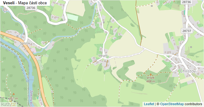 Veselí - mapa části obce