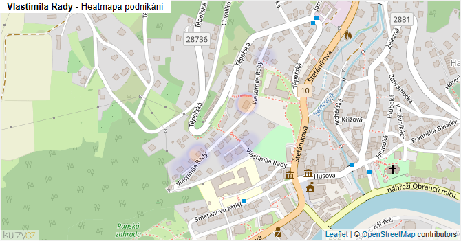Vlastimila Rady - mapa podnikání